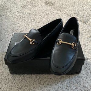 💎NWT Dune London Black Leather Metal Trim Loafers💎